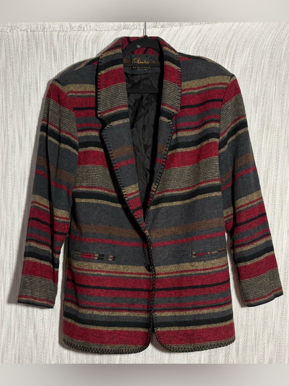 VTG 90 David Paul Southwestern Blanket Blazer Jacket Women’s Size M Stripe Aztec